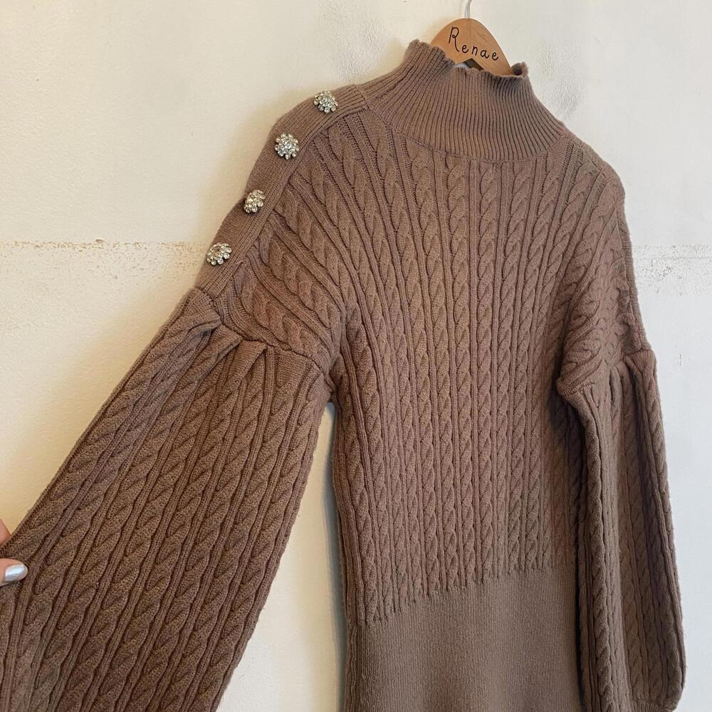 EN SAISON taupe knit Bettany dress sz S - Picture 4 of 8